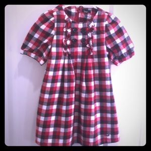 Trissi red back and white dress.